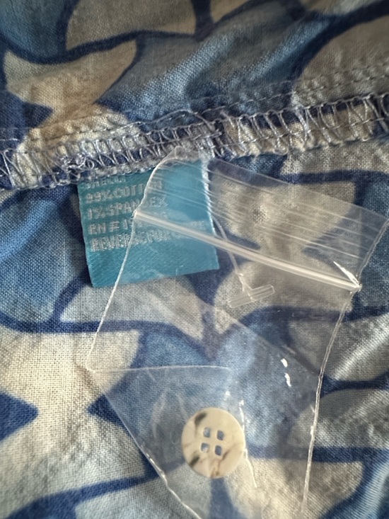 J. McLaughlin Blue White Patterned Contrasting Orange Stripe Cuffs Shirt Small - Picture 6 of 8